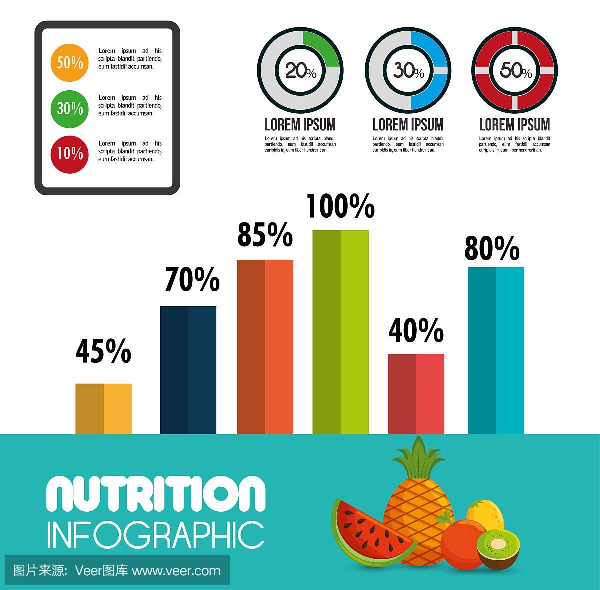 营养食品信息图表图标